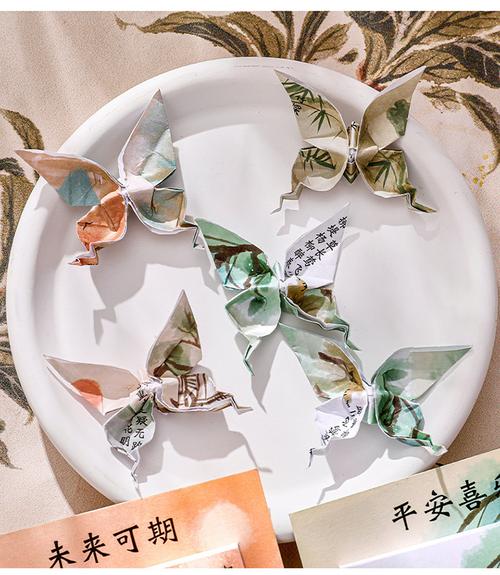 中国风山水画手账素材纸学生留言n次贴便签本